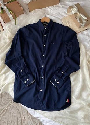 Сорочка рубашка синя tommy hilfiger