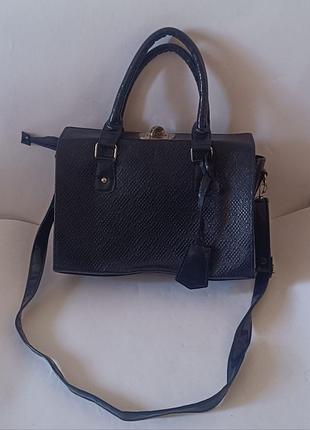 Сумка синя під зміїну шкіру