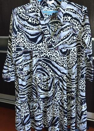 Платье шифоновое в лео принте