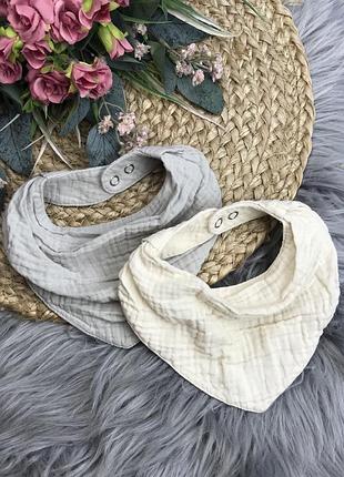 Комплект муслінових слинявчиків / слюнявчик