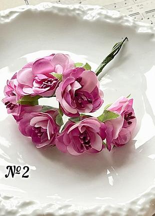 Цветы камелии , декоративные розовые   3,5-3,7 см   6 шт