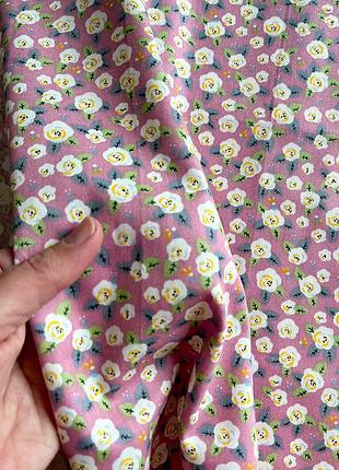 100% хлопковая розовая  ткань с цветочным принтом   , (40×50 см)