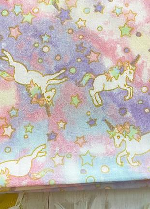 100% хлопковая ткань с  принтом единороги , (40×50 см)