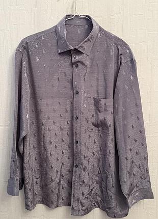 Сіра шовкова сорочка  ralph lauren