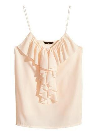 Шифоновый топ, с воланами, 40 размер, h&amp;m