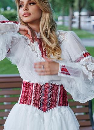 100% предоплата, платье - вышиванка женское мини короткое нарядное дизайнерское вышиванка белое