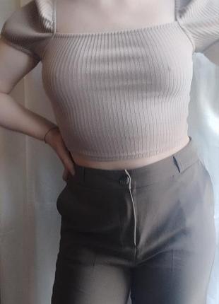 Бежева стильна кофтинка в рубчик, в ідеальному стані, s,m