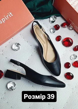 Easy spirit оригінал чорні шкіряні зручні туфлі слінгбеки з підошвою eflex