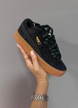 Кроссовки puma suede xl black / green