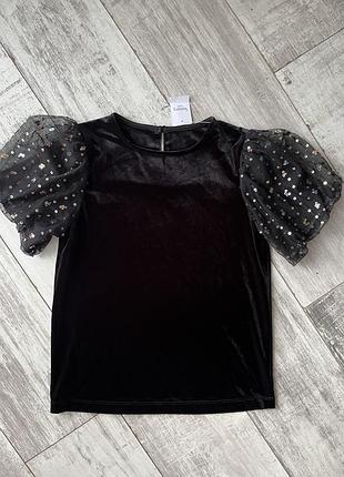 Велюрова футболка блуза на дівчинку