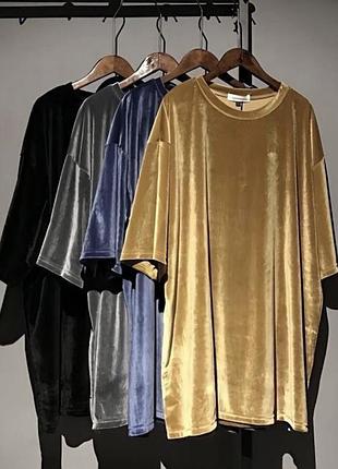 Жіноча велюрова сукня туніка оверсайз батал