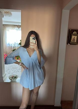 Сукня-комбінезон блакитного кольору від zara