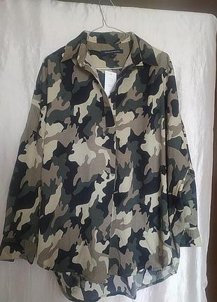 Рубашка женская french connection style 72lxs colour green camo size m