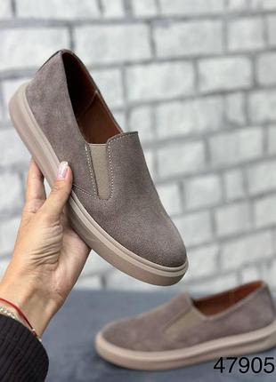 Слипоны женские натуральная замша