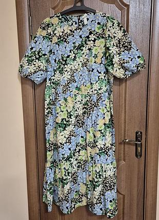 Платье поплин ярусное оверсайз