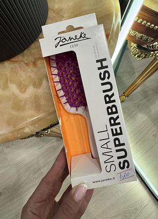 Janeke superbrush small маленький плаский гребінець рожева функція