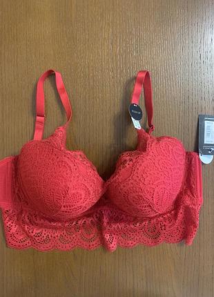 Бюстгальтер червоний push up new look 80d ❤️