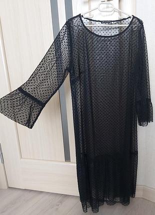 Пляжна туніка чорного кольору, xs/s