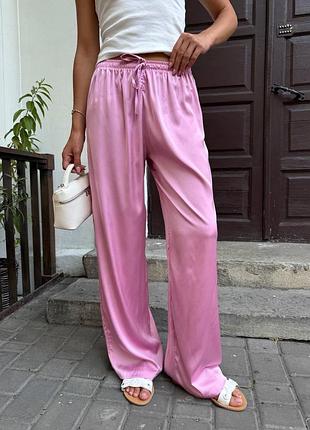 Женские брюки брюки брюки шелковые свободного кроя на резинке