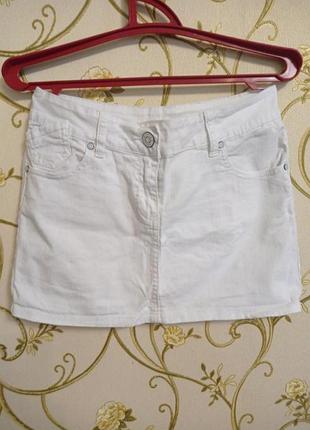 Юбочка коттоновая, беленькая
