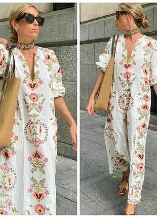 Сукня із вмістом льону zara