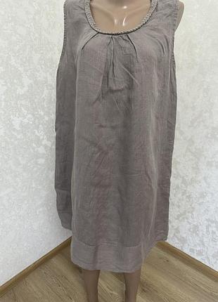 Вільна льняна сукня сарафан 100% льн італія