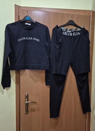Хлопковый спортивный костюм calvin klein