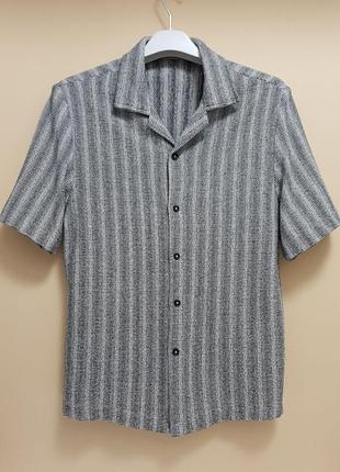 Zara сорочка - s - сіра у смужку - чоловіча короткий рукав fсs   • іспанський бренд