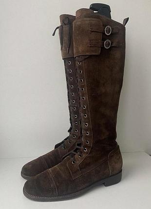 Жіночі високі замшеві чоботи santoni 41