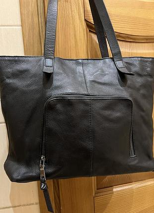Кожаная сумка тоут esprit