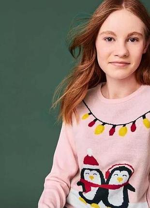 Тоненький новорічний светр джемпер для дівчинки pepperts