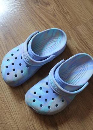 Детские подростковые сабо босоножки аквашузы сандалии crocs classic swirl dye clog toddler j1