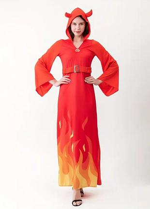 Карнавальний маскарадний костюм чортівка плаття карнавальне на хеллоуїн чорт чортик дияволиця диявол