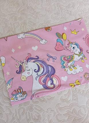 Яркая наволочка "единорог", из плотной бязи. все размеры, пошив
