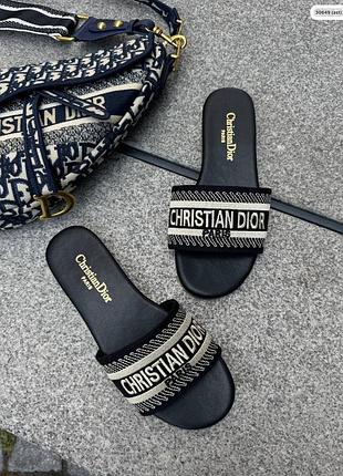 Чорні тапки текстильні тапки чорні шльопанці шльопки шлепанці тканина