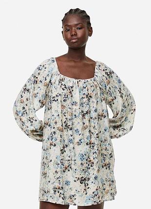 Платье в цветочный принт р.l
