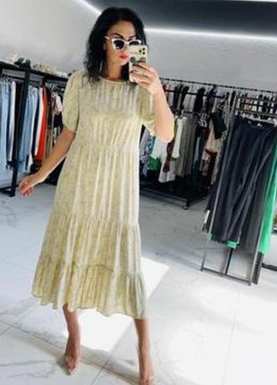 Ярусное вискозное платье 👗 большого размера