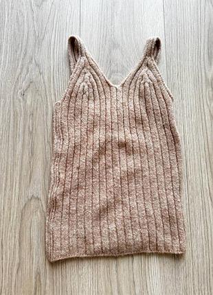 Вязаный топ-майка