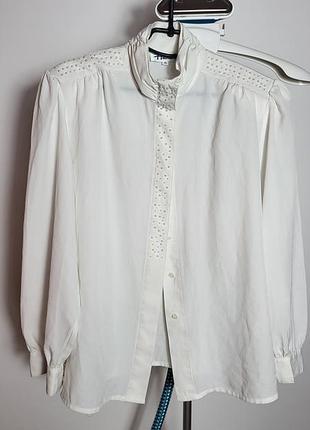 Вінтажна біла блуза hamells, розмір 14 (приблизно l)
