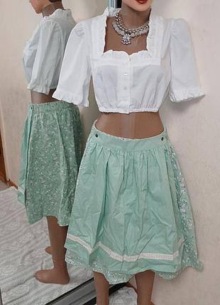 Юбка женская, винтажная, баварская, с фартуком, двухсторонняя.