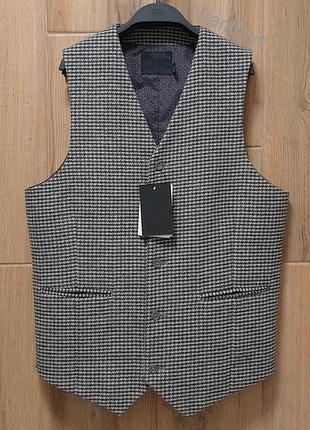 Asos - твидовый жилет - s (46 и 48) - серый - slim fit ‐ 06213630 мужская жилетка классическая ж46 же48