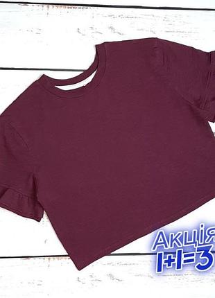 1+1=3 базовая женская футболка кроп топ винного цвета george, размер 44 - 46