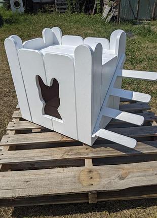 Комнатка для котика или маленькой собачки / ручной работы из массива дерева