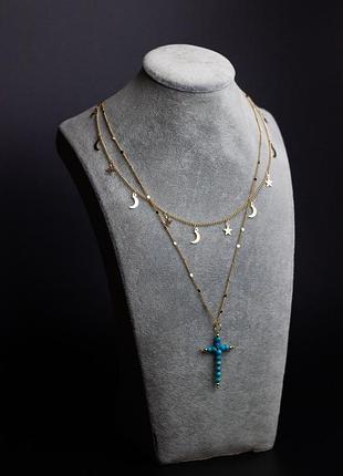 Лунаница и крест из бирюзы