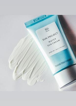 Крем сонцезахисний органічний водостійкий з екстрактом алое thank you farmer sun project water sun cream spf50+ pa+++ 50 мл