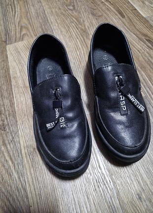 Туфли кожаные, мокасины кожаные