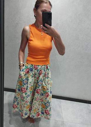 Винтажная юбка в цветочный принт