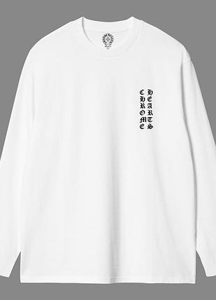 Білий лонгслів chrome hearts