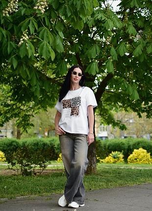 Футболка летняя оверсайз с принтом