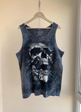 Чоловіча майка із принтом черепа the mountain breakthrough skull print 2011 tie-dye tank top l